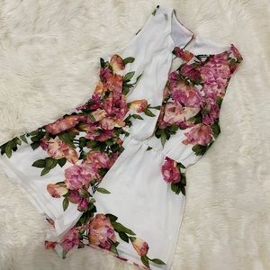 Floral chiffon romper